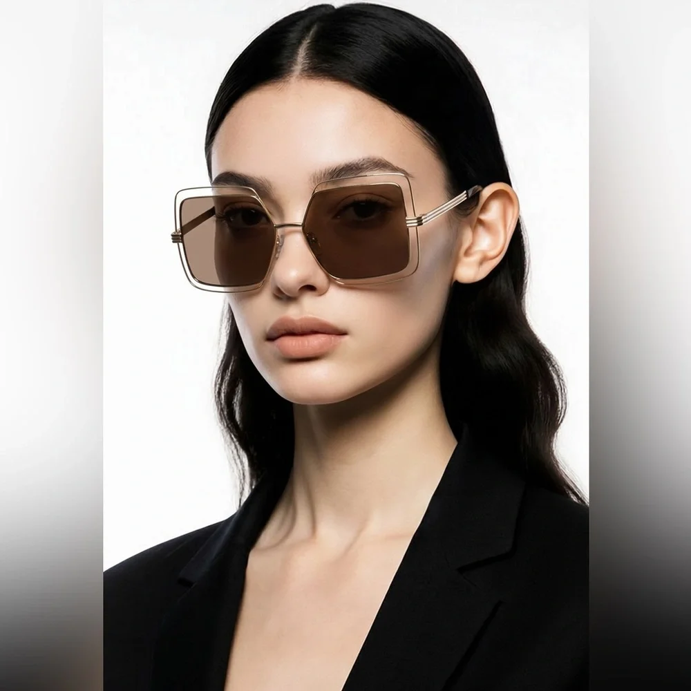 ✨ New Authentic Tory Burch TY6086 55-X Brown & Gold Sunglasses ✨